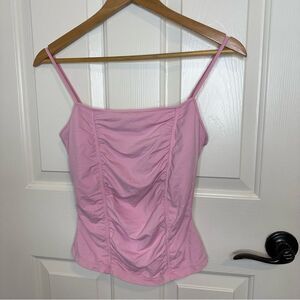 Y2K Cache Baby Pink Ruched Bustier Cami Top Tankini Sz M Glam Baddie Girly 2000s
